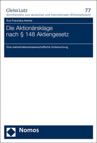 Abbildung von: Die Aktionärsklage nach § 148 Aktiengesetz - Nomos