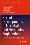 Cover: Recent Developments in Electrical and Electronics Engineering - Springer