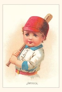 Abbildung von: Vintage Journal America, Little Boy with Bat, Illustration - Found Image Press
