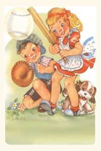 Abbildung von: Vintage Journal Little Children Playing Baseball - Found Image Press