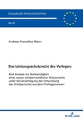 Cover: Das Leistungsschutzrecht des Verlegers - Peter Lang Verlag
