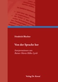 Cover: Von der Sprache her - Kovac, Dr. Verlag