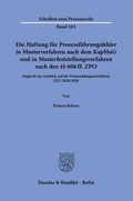 Bild: Die Haftung für Prozessführungsfehler in Musterverfahren nach dem KapMuG und in Musterfeststellungsverfahren nach den §§ 606 ff. ZPO. - Duncker & Humblot