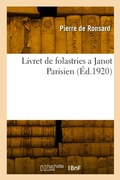 Cover: Livret de folastries a Janot Parisien - Hachette Livre Bnf