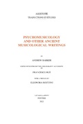 Cover: Psychomusicology and Other Ancient Musicological Writings - Peeters Publishers