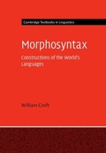 Cover: Morphosyntax - Cambridge University Press