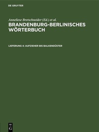 Abbildung von: Aufzieher bis balkendüster - De Gruyter