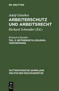 Cover: Betriebsstillegungsverordnung - De Gruyter