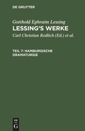 Cover: Hamburgische Dramaturgie - De Gruyter