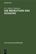 Cover: Die Bedeutung des Schachs - De Gruyter
