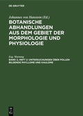 Cover: Untersuchungen &uuml;ber Pollen bildende Phyllome und Kaulome - De Gruyter