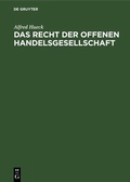 Cover: Das Recht der offenen Handelsgesellschaft - De Gruyter