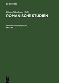 Cover: Romanische Studien. Heft 10 - De Gruyter