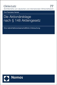 Abbildung von: Die Aktionärsklage nach § 148 Aktiengesetz - Nomos