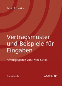 Abbildung von: Vertragsmuster und Beispiele für Eingaben 9. Auflage - Manz