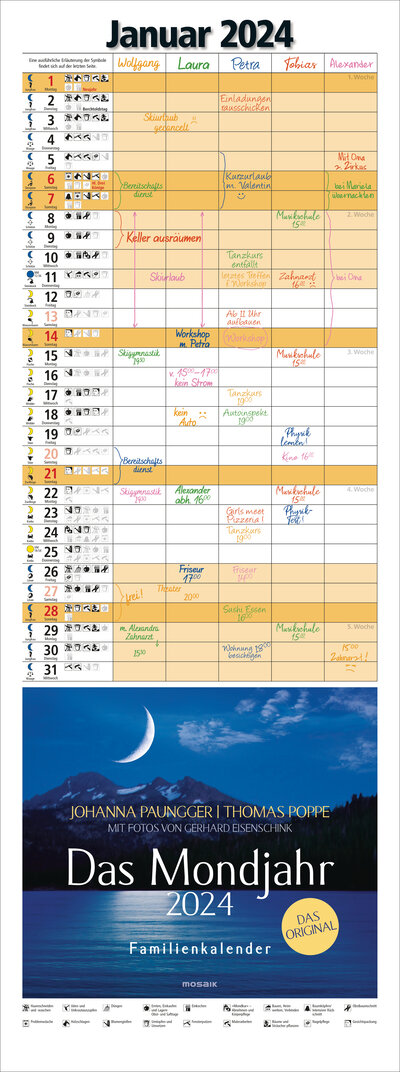 Abbildung von: Das Mondjahr 2024 - Familienkalender - Mosaik