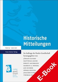 Abbildung von: Historische Mitteilungen 32 (2020-2021) - Franz Steiner Verlag