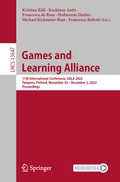 Cover: Games and Learning Alliance - Springer