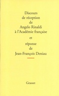 Cover: Discours de r&eacute;ception &agrave; l'Acad&eacute;mie Fran&ccedil;aise - Grasset