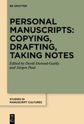 Cover: Personal Manuscripts: Copying, Drafting, Taking Notes - De Gruyter