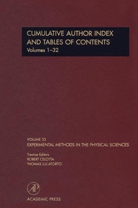 Enlarge image Cover: Cumulative Author Index and Tables of Contents Volumes1-32 - Academic Press