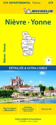 Abbildung von: Nievre, Yonne - Michelin Local Map 319 - Michelin Editions des Voyages