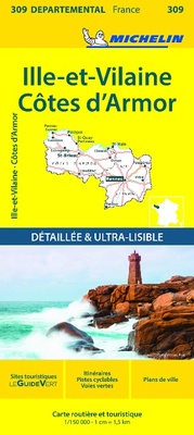 Abbildung von: Cotes-d'Armor, Ille-et-Vilaine - Michelin Local Map 309 - Michelin Editions des Voyages