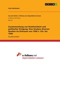 Cover: Zusammenhang von Rechtseinheit und politischer Einigung. Eine Analyse diverser Quellen im Zeitraum von 1500 v. Chr. bis 1949 - GRIN Verlag