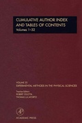 Cover: Cumulative Author Index and Tables of Contents Volumes1-32: Volume 33 - Academic Press