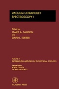 Cover: Vacuum Ultraviolet Spectroscopy I: Volume 31 - Academic Press
