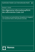 Abbildung von: Die allgemeine Informationspflicht des reformierten Code civil - Nomos