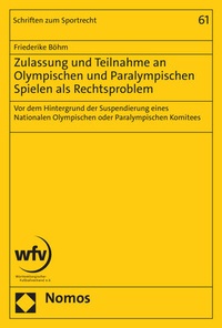 Abbildung von: Zulassung und Teilnahme an Olympischen und Paralympischen Spielen als Rechtsproblem - Nomos