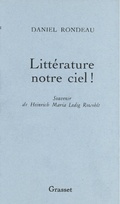 Cover: Litterature Notre Ciel! - Grasset