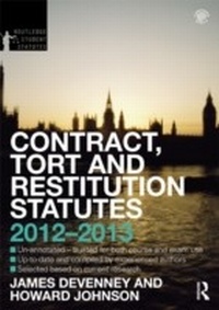 Abbildung von: Contract, Tort and Restitution Statutes 2012-2013 - Routledge