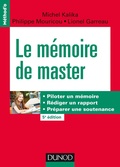 Cover: Le m&eacute;moire de master - 5e &eacute;d. - Dunod