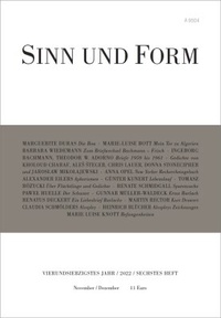 Enlarge image Cover: SINN UND FORM 6/2022 - SINN und FORM