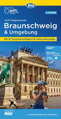 Abbildung von: ADFC-Regionalkarte Braunschweig und Umgebung, 1:75.000, mit Tagestourenvorschlägen, reiß- und wetterfest, E-Bike-geeignet, GPS-Tracks-Download - BVA BikeMedia