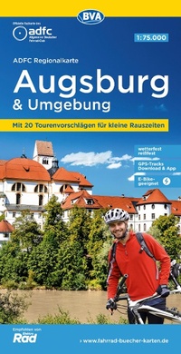 Abbildung von: ADFC-Regionalkarte Augsburg und Umgebung, 1:75.000, mit Tagestourenvorschlägen, reiß- und wetterfest, E-Bike-geeignet, GPS-Tracks-Download - BVA BikeMedia