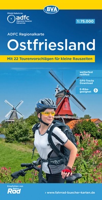 Abbildung von: ADFC-Regionalkarte Ostfriesland, 1:75.000, mit Tagestourenvorschlägen, reiß- und wetterfest, E-Bike-geeignet, GPS-Tracks-Download - BVA BikeMedia