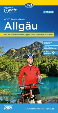 Abbildung von: ADFC-Regionalkarte Allgäu 1:75.000, mit Tagestourenvorschlägen, reiß- und wetterfest, E-Bike-geeignet, GPS-Tracks-Download - BVA BikeMedia