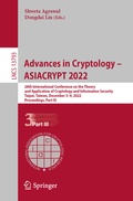 Cover: Advances in Cryptology - ASIACRYPT 2022 - Springer