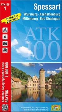 Abbildung von: ATK100-1 Spessart (Amtliche Topographische Karte 1:100000) - Landesamt für Digitalisierung, Breitband und Vermessung, Bayern