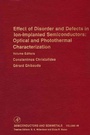 Cover: Effect of Disorder and Defects in Ion-Implanted Semiconductors: Optical and Photothermal Characterization - Academic Press