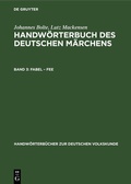 Cover: Fabel - Fee - De Gruyter