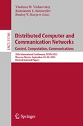 Cover: Distributed Computer and Communication Networks: Control, Computation, Communications - Springer
