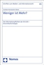 Cover: Weniger ist Mehr? - Nomos