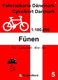 Abbildung von: 5 Fahrradkarte Dänemark / Cykelkort Danmark 1:100.000 - Fünen - MapFox / Projekt Nord