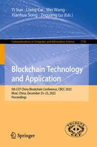 Enlarge image Cover: Blockchain Technology and Application - Springer