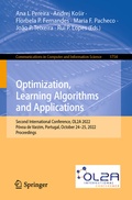 Cover: Optimization, Learning Algorithms and Applications - Springer