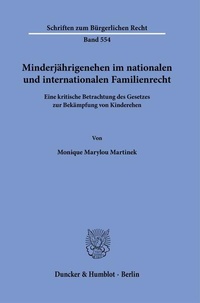Bild: Minderjährigenehen im nationalen und internationalen Familienrecht. - Duncker & Humblot